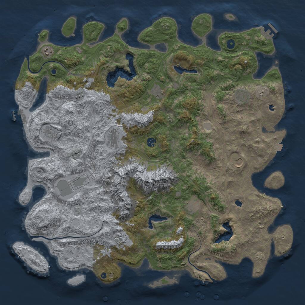 Rust Map: Procedural Map, Size: 5000, Seed: 4523234, 17 Monuments