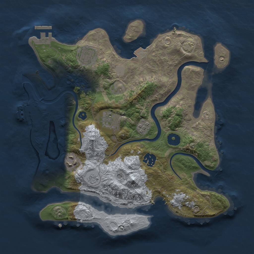 Rust Map: Procedural Map, Size: 3000, Seed: 25232, 11 Monuments