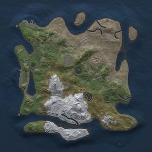 Thumbnail Rust Map: Procedural Map, Size: 3000, Seed: 25232, 13 Monuments