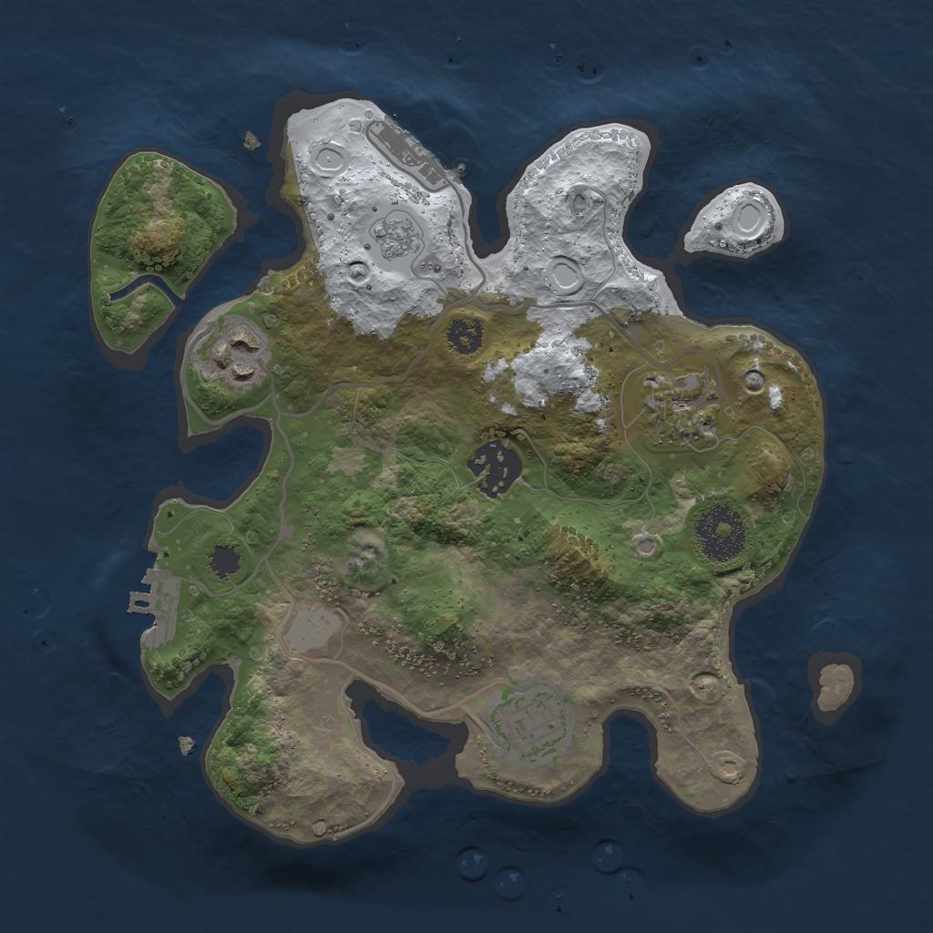 Rust Map: Procedural Map, Size: 2650, Seed: 2147483645, 12 Monuments