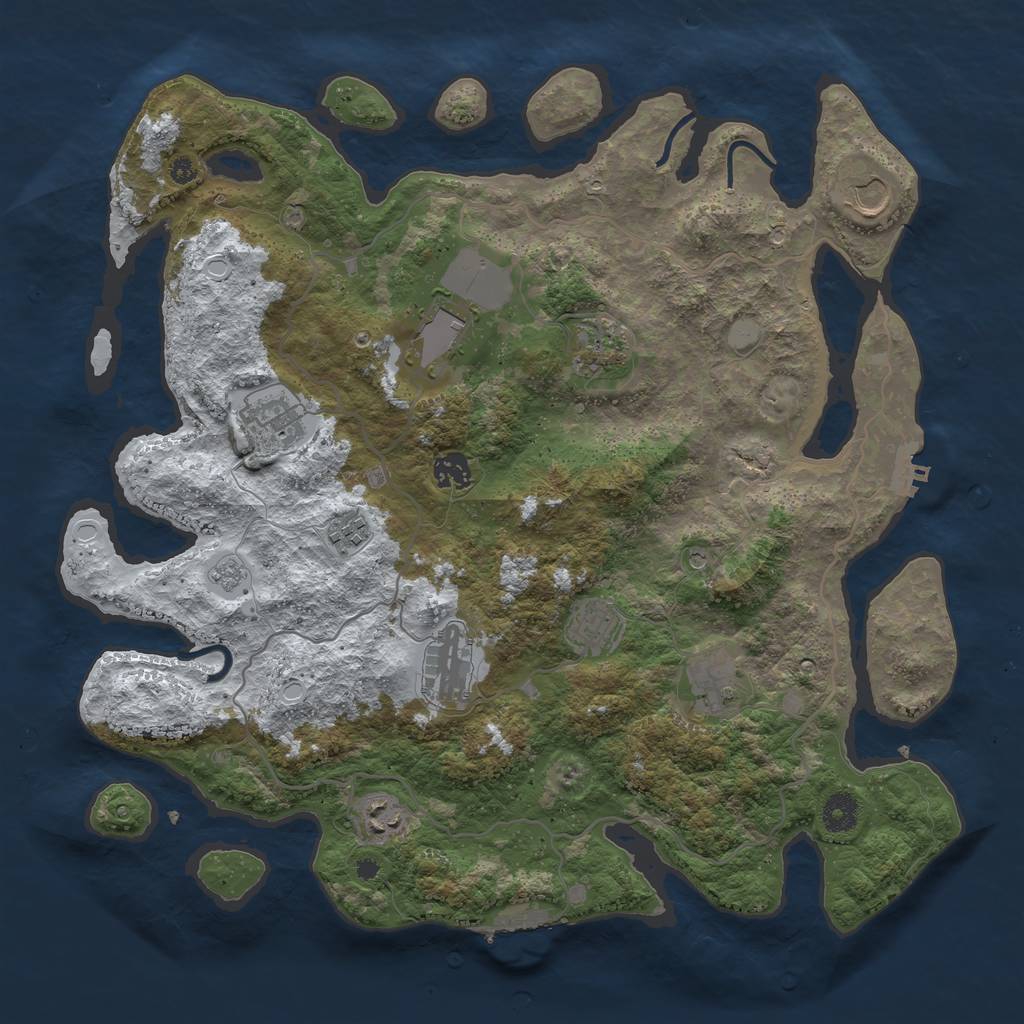 Rust Map: Procedural Map, Size: 4000, Seed: 337456940, 19 Monuments