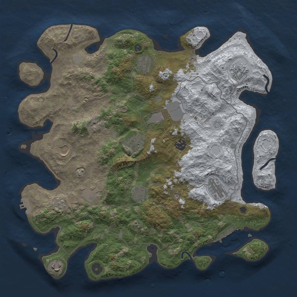 Rust Map: Procedural Map, Size: 4000, Seed: 448368947, 20 Monuments