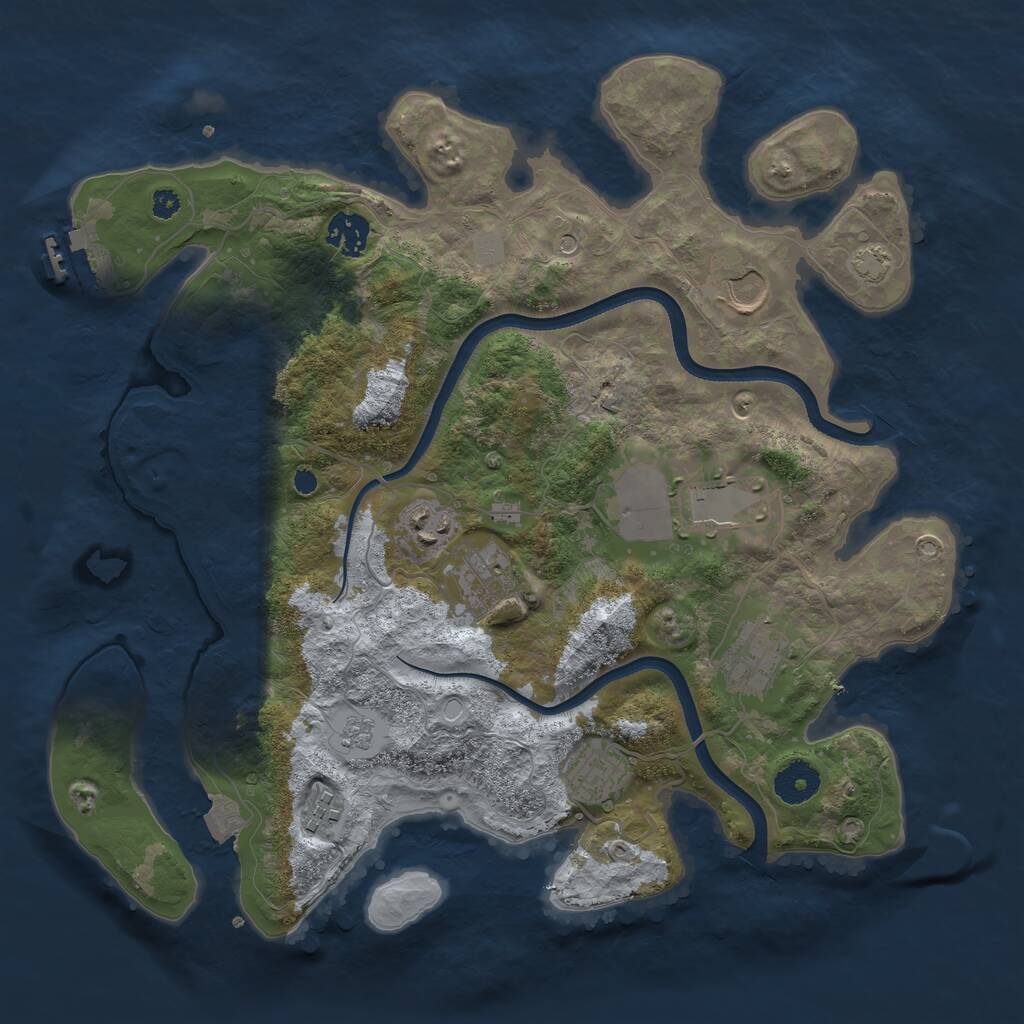 Rust Map: Procedural Map, Size: 3550, Seed: 120690, 13 Monuments