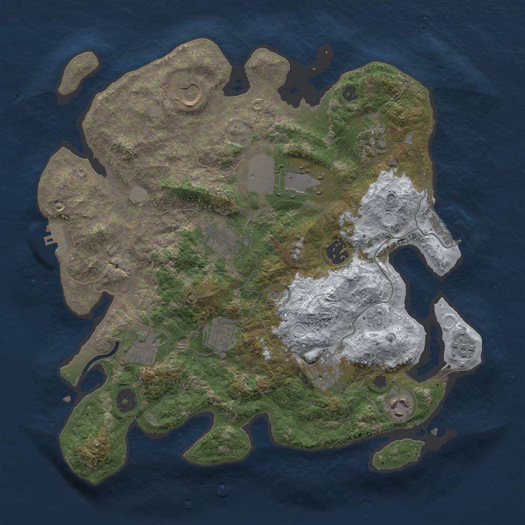 Rust Map: Procedural Map, Size: 3550, Seed: 697963, 19 Monuments