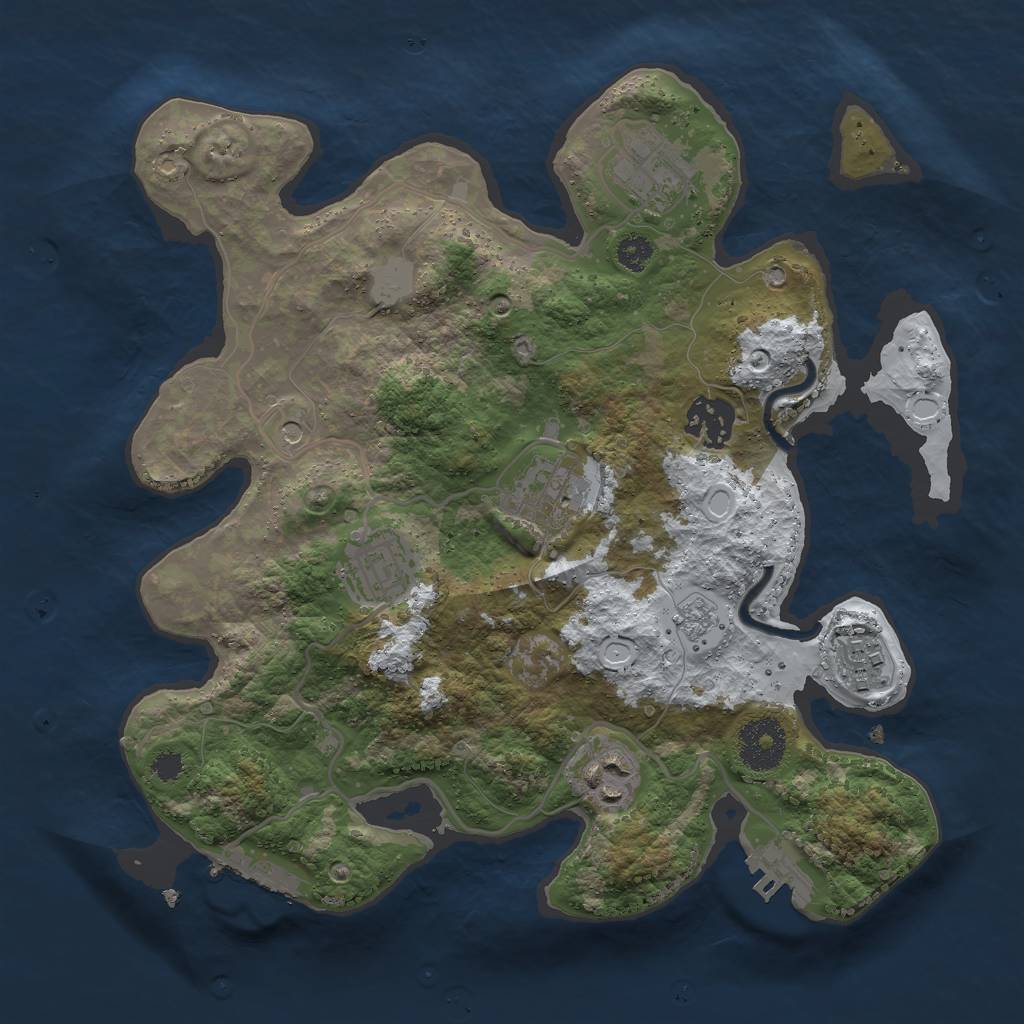 Rust Map: Procedural Map, Size: 3000, Seed: 13141, 15 Monuments