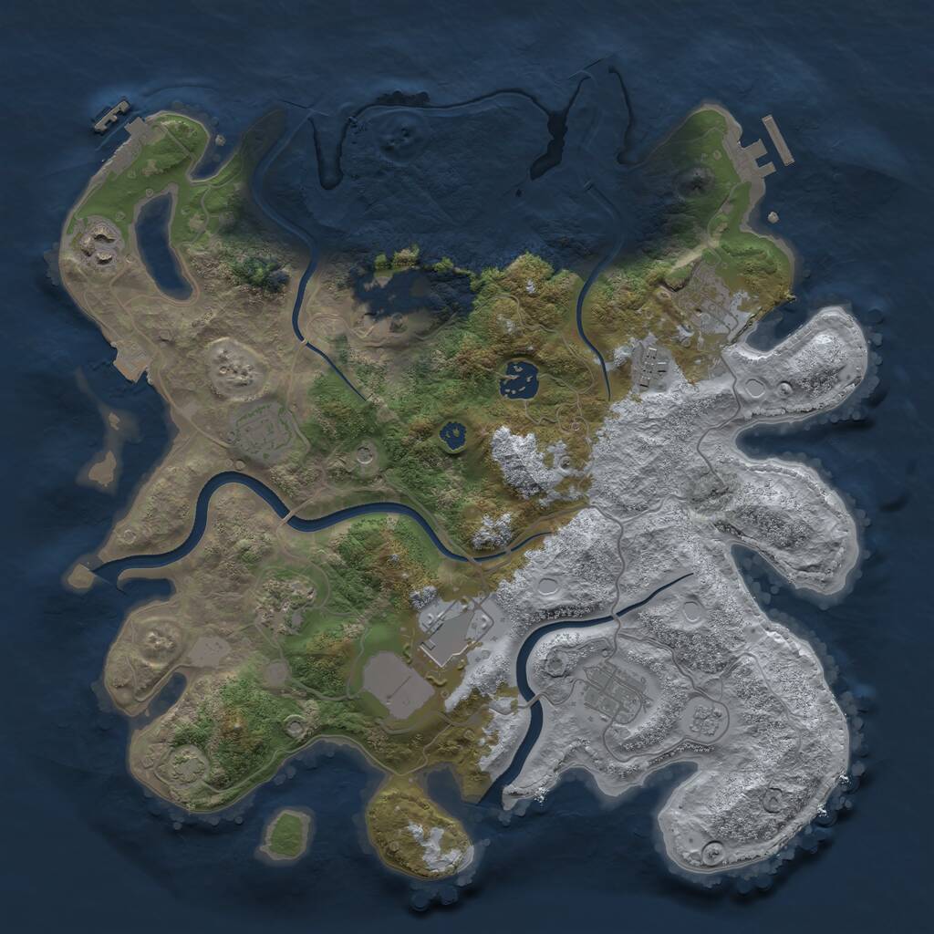 Rust Map: Procedural Map, Size: 3550, Seed: 63566, 15 Monuments
