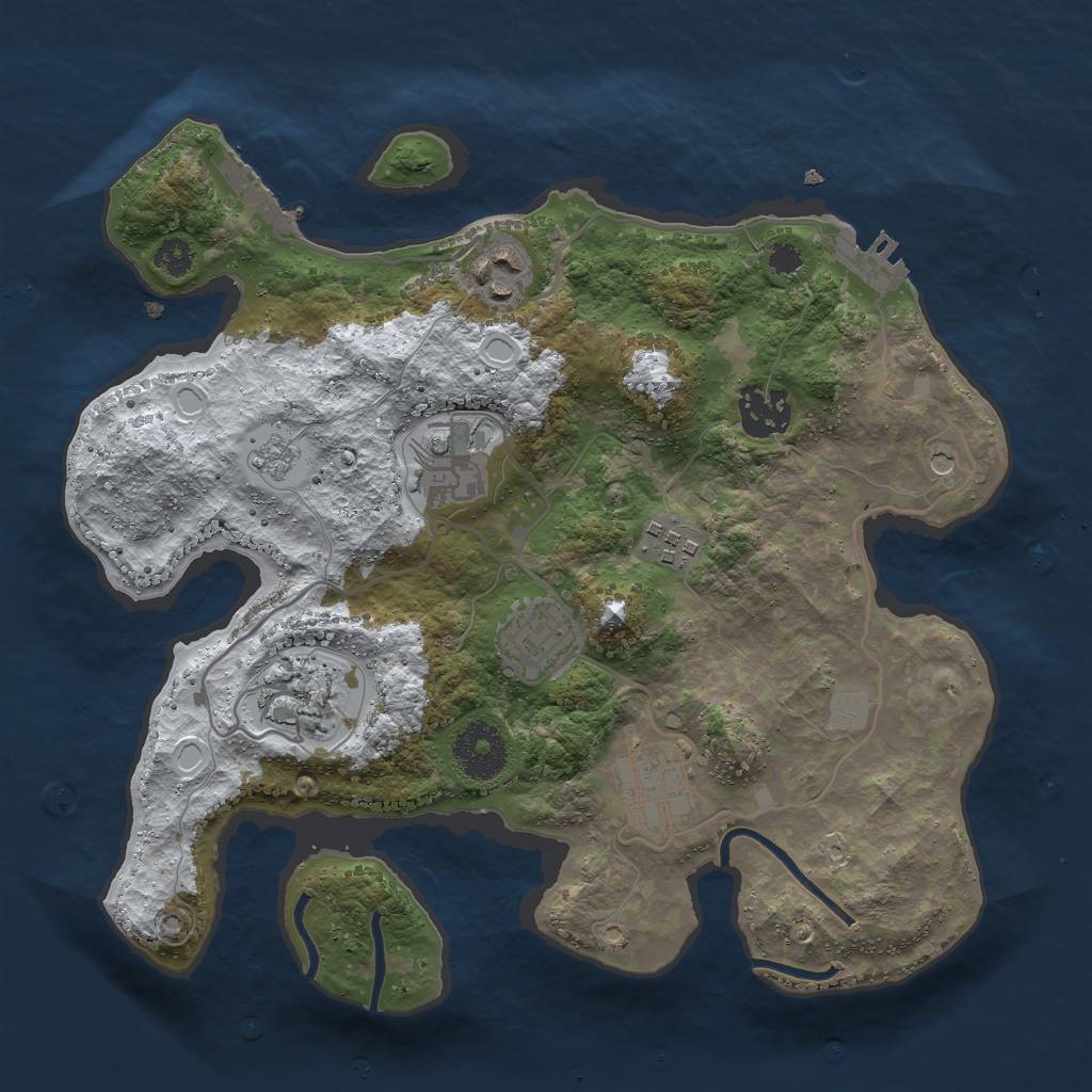 Rust Map: Procedural Map, Size: 3000, Seed: 199159279, 16 Monuments
