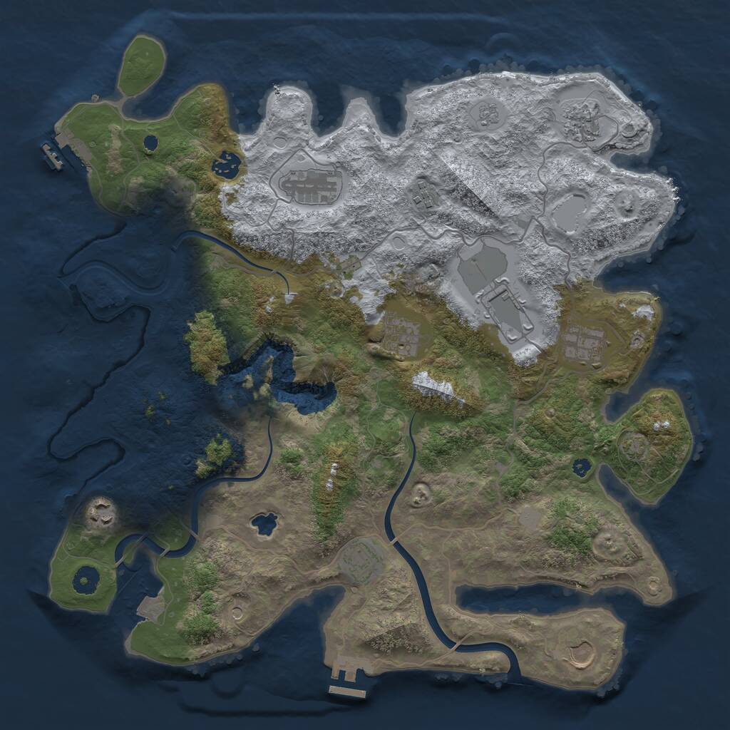 Rust Map: Procedural Map, Size: 4000, Seed: 5882, 16 Monuments