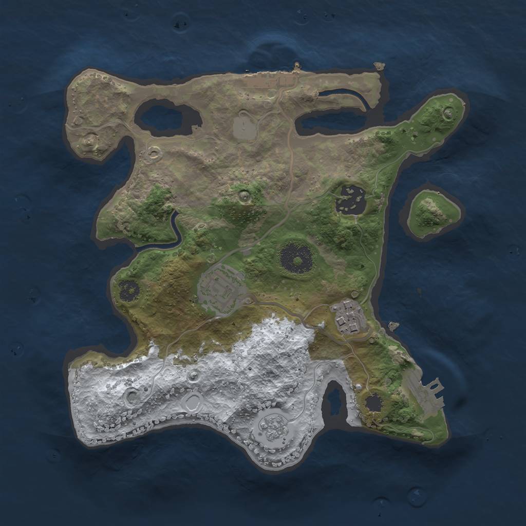 Rust Map: Procedural Map, Size: 2500, Seed: 298681104, 11 Monuments