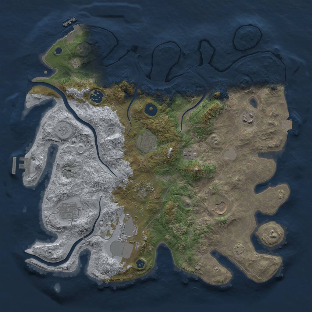 Rust Map: Procedural Map, Size: 3700, Seed: 52540580, 14 Monuments