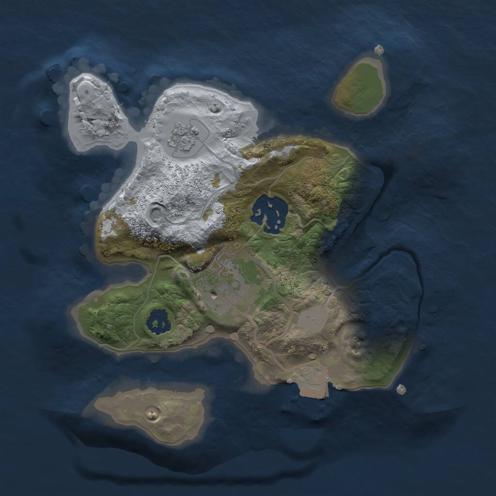 Rust Map: Procedural Map, Size: 2000, Seed: 80325142, 4 Monuments