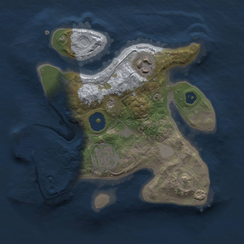 Rust Map: Procedural Map, Size: 2096, Seed: 254, 5 Monuments