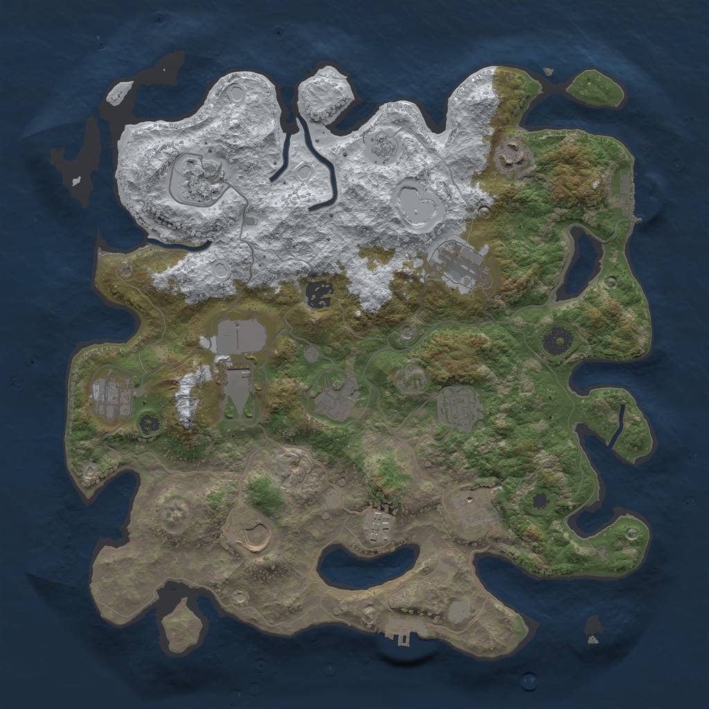 Rust Map: Procedural Map, Size: 3700, Seed: 430094807, 20 Monuments