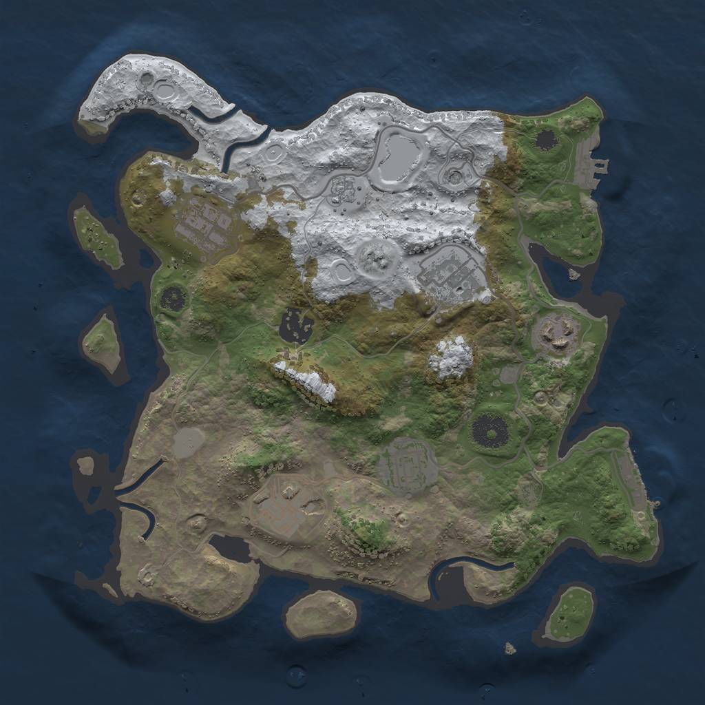 Rust Map: Procedural Map, Size: 3000, Seed: 1738904178, 15 Monuments