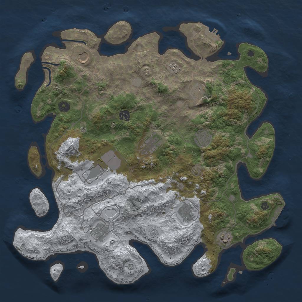 Rust Map: Procedural Map, Size: 4000, Seed: 479001, 19 Monuments