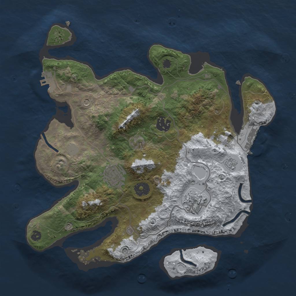 Rust Map: Procedural Map, Size: 3000, Seed: 11931, 12 Monuments