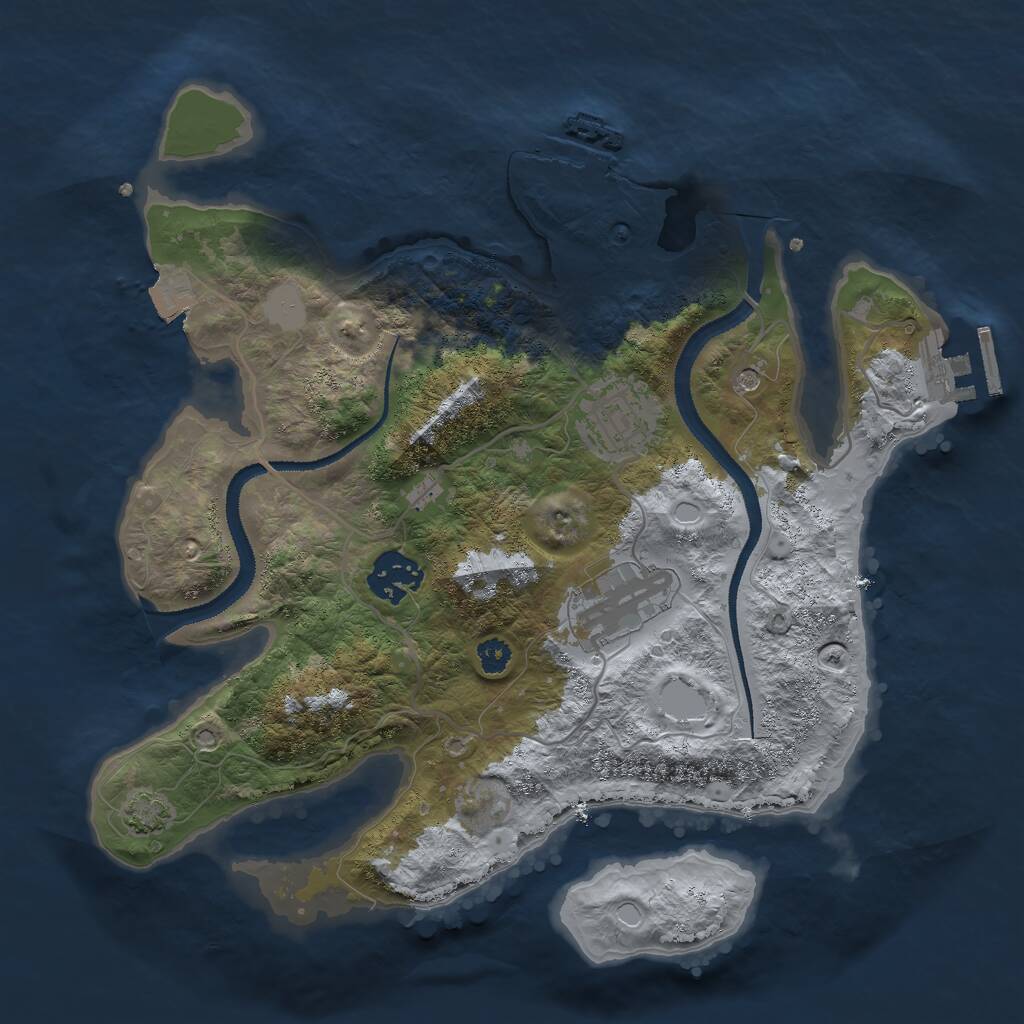 Rust Map: Procedural Map, Size: 3000, Seed: 11931, 8 Monuments