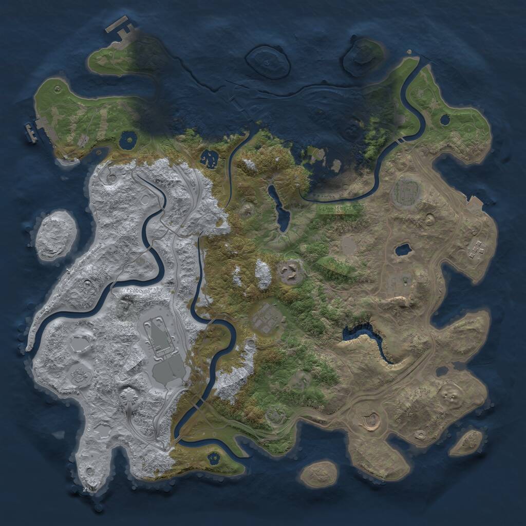Rust Map: Procedural Map, Size: 4250, Seed: 4827, 15 Monuments