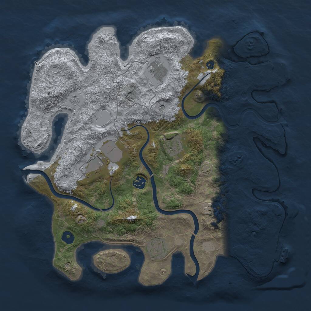 Rust Map: Procedural Map, Size: 3700, Seed: 1788020703, 12 Monuments
