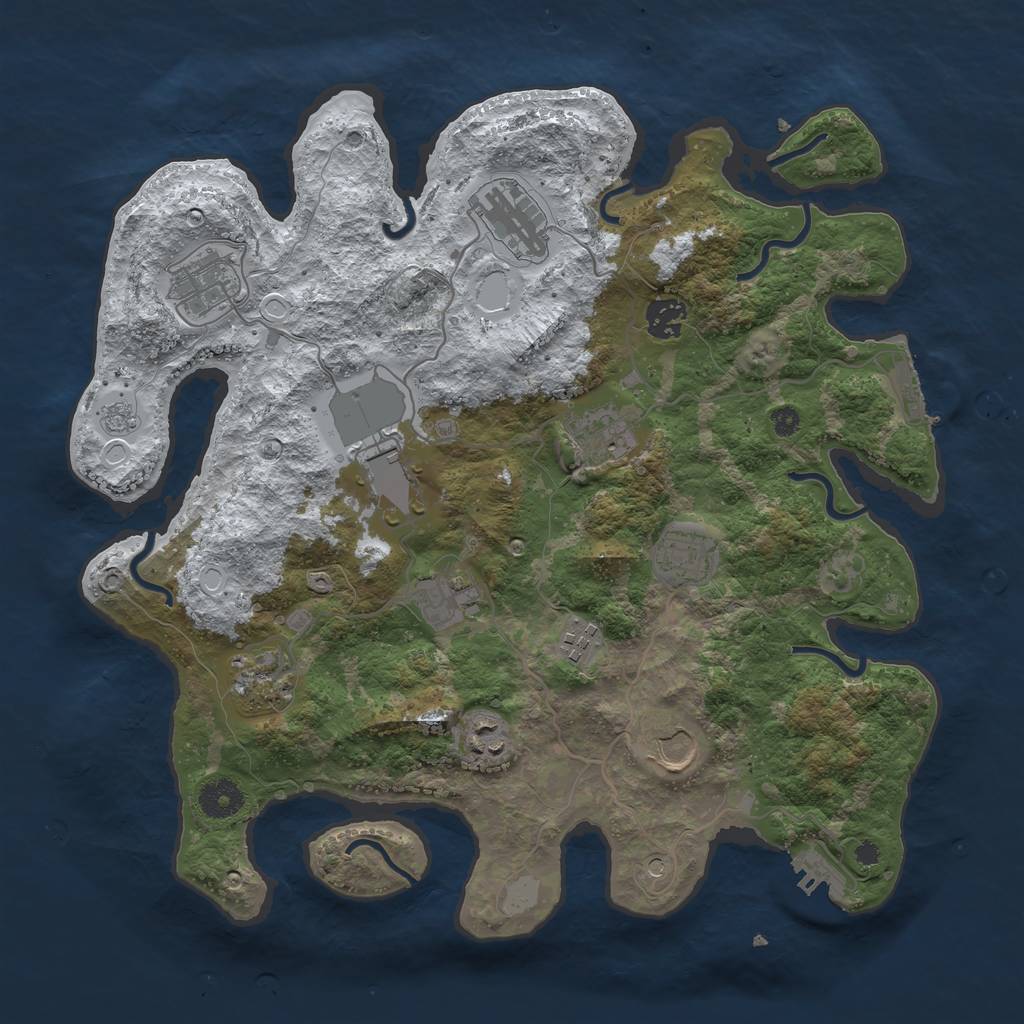 Rust Map: Procedural Map, Size: 3700, Seed: 1788020703, 20 Monuments