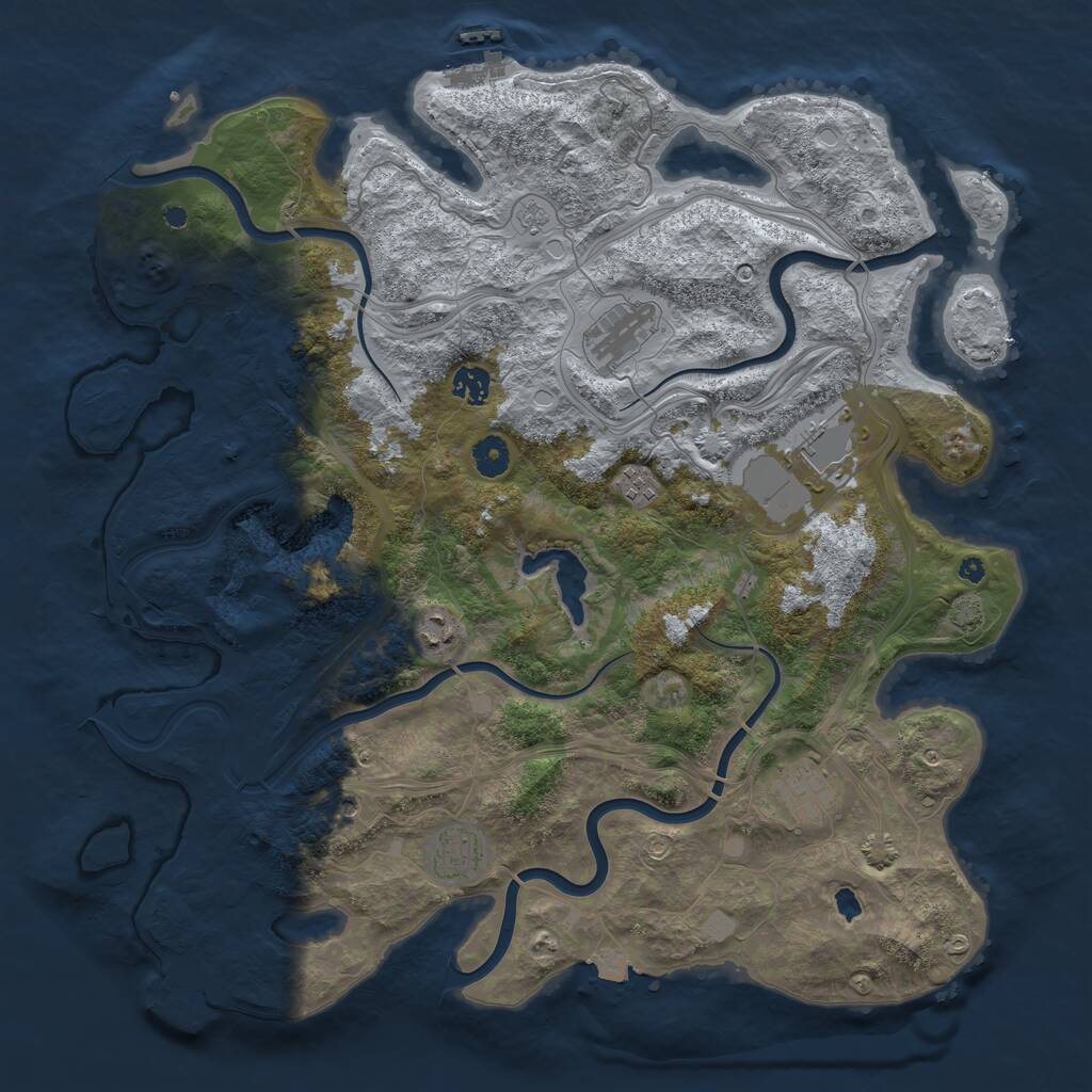 Rust Map: Procedural Map, Size: 4250, Seed: 28399, 13 Monuments