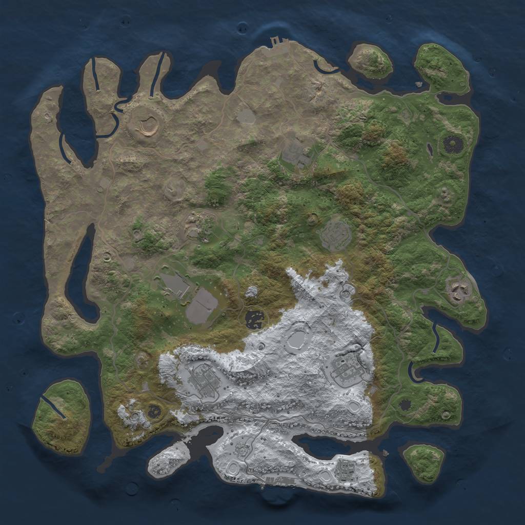 Rust Map: Procedural Map, Size: 4000, Seed: 220712, 19 Monuments