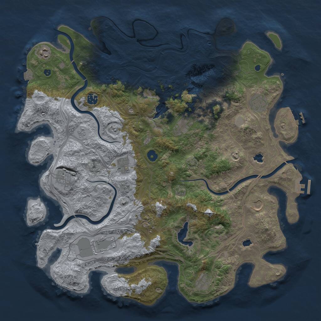 Rust Map: Procedural Map, Size: 4500, Seed: 6261, 17 Monuments