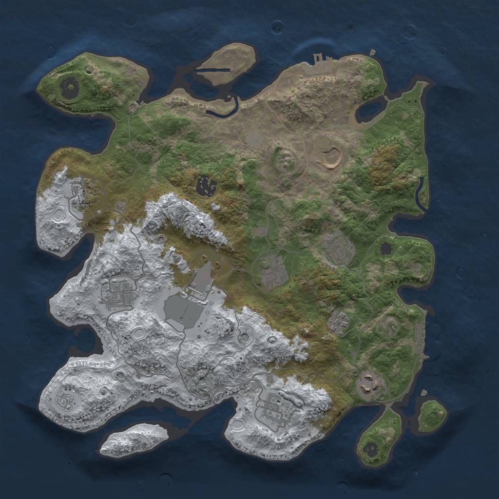 Rust Map: Procedural Map, Size: 3550, Seed: 60, 19 Monuments