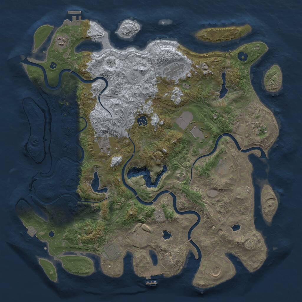 Rust Map: Procedural Map, Size: 4500, Seed: 54534831, 17 Monuments