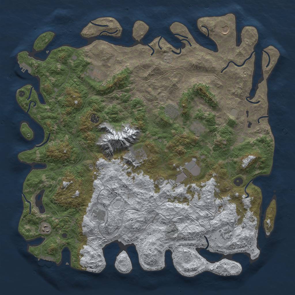 Rust Map: Procedural Map, Size: 5000, Seed: 821921942, 20 Monuments