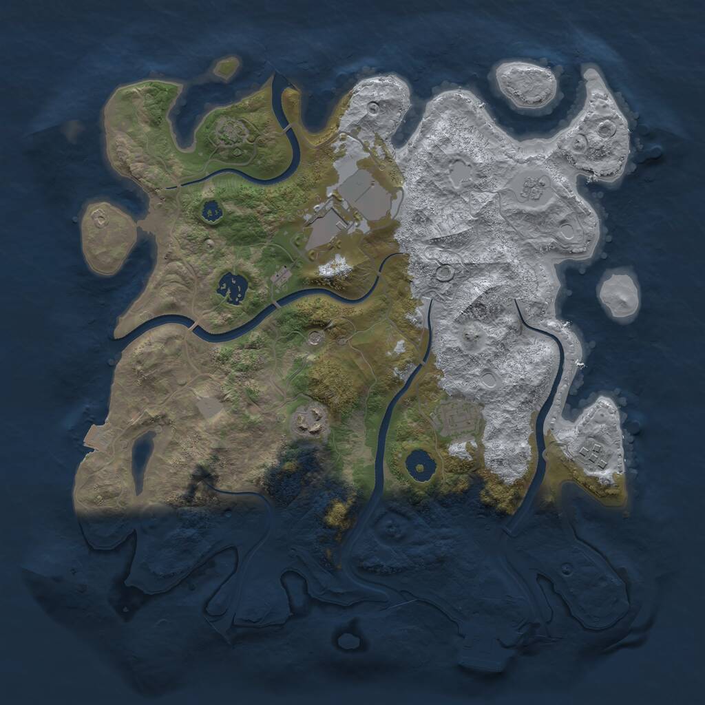 Rust Map: Procedural Map, Size: 3500, Seed: 178573318, 10 Monuments