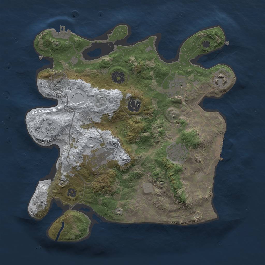 Rust Map: Procedural Map, Size: 3000, Seed: 29484, 13 Monuments
