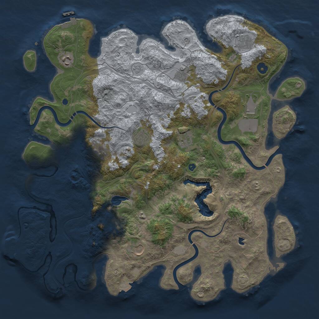 Rust Map: Procedural Map, Size: 4400, Seed: 401532149, 15 Monuments