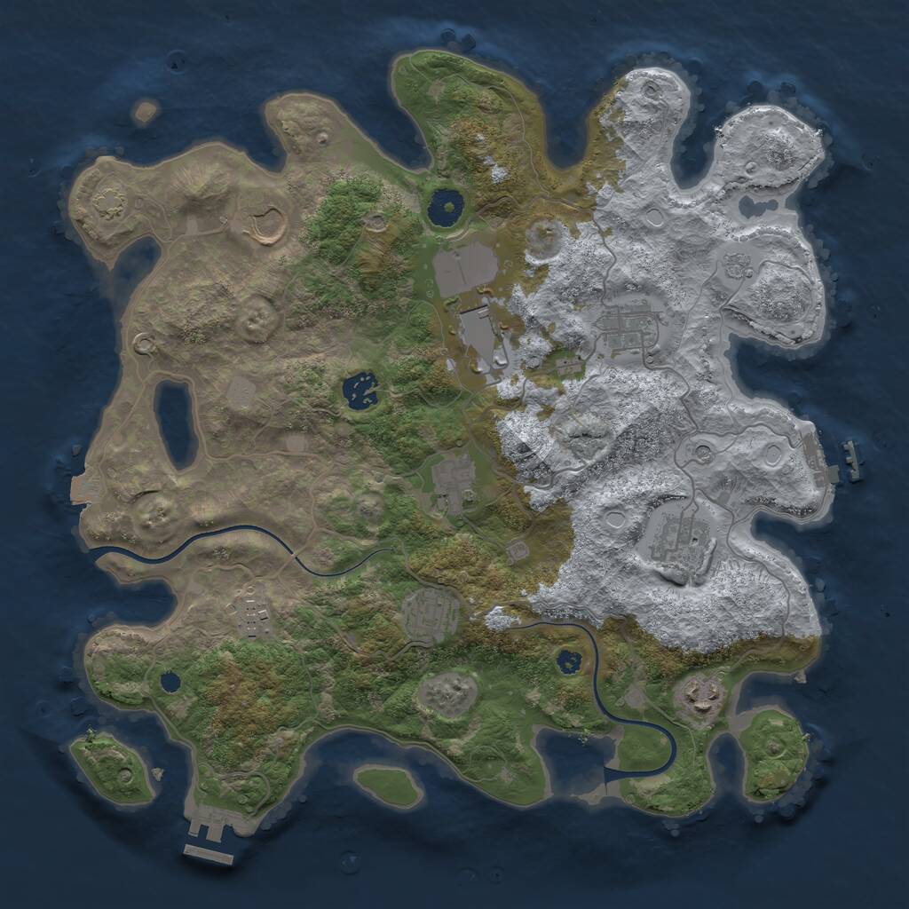 Rust Map: Procedural Map, Size: 3700, Seed: 69695228, 15 Monuments