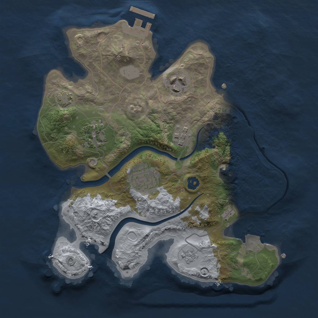 Rust Map: Procedural Map, Size: 2500, Seed: 20148, 8 Monuments