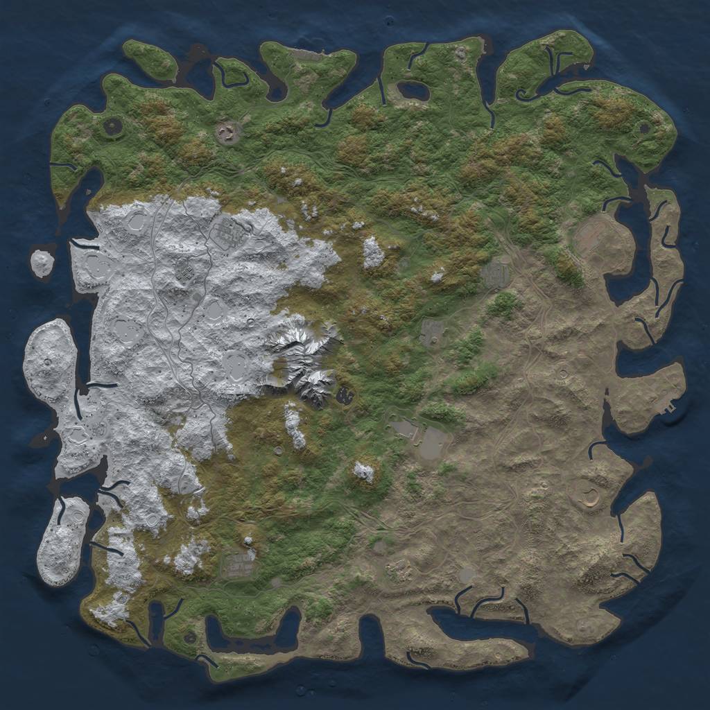 Rust Map: Procedural Map, Size: 6000, Seed: 965335929, 20 Monuments