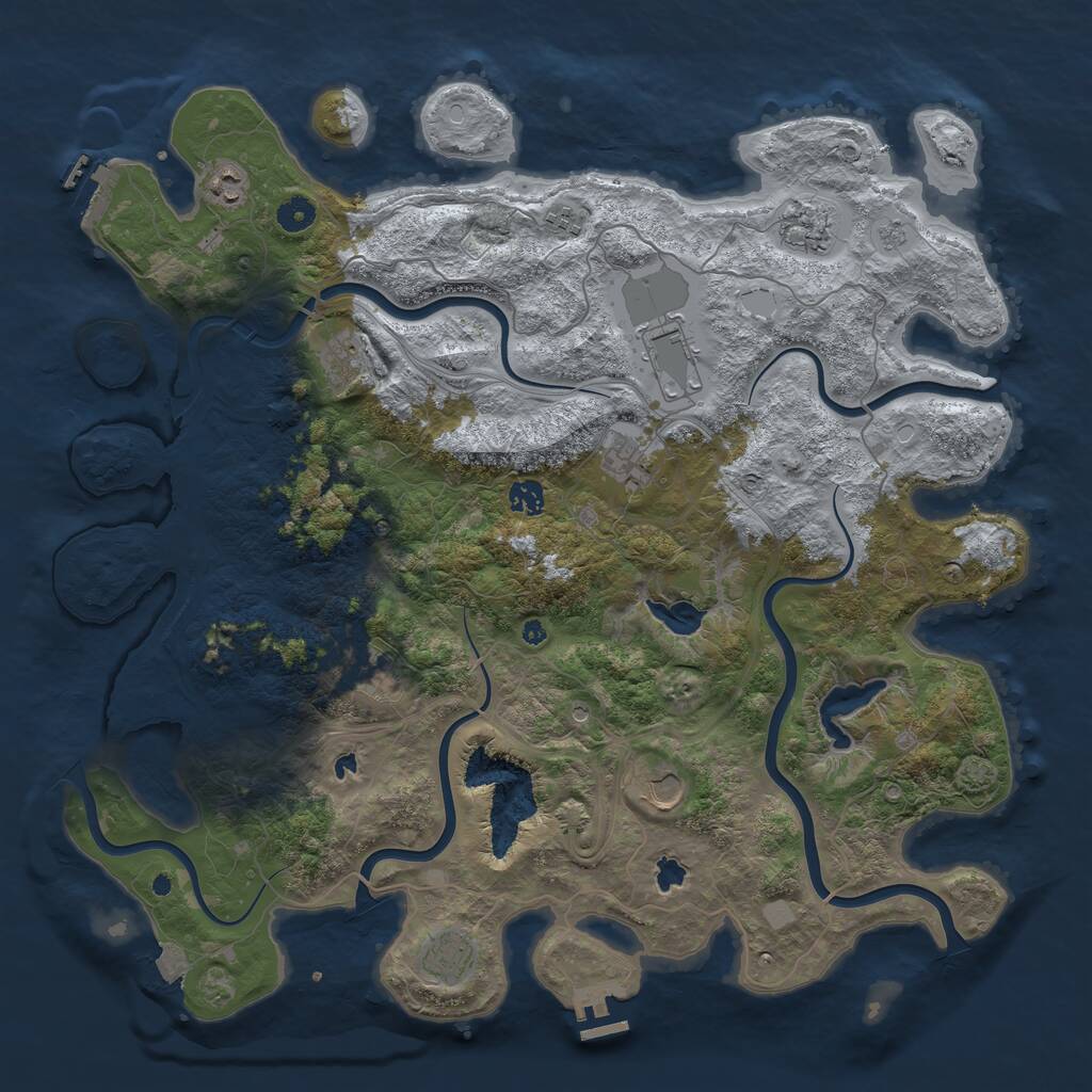 Rust Map: Procedural Map, Size: 4500, Seed: 14582133, 16 Monuments