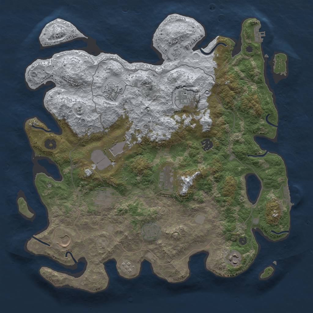 Rust Map: Procedural Map, Size: 4000, Seed: 10554352, 19 Monuments
