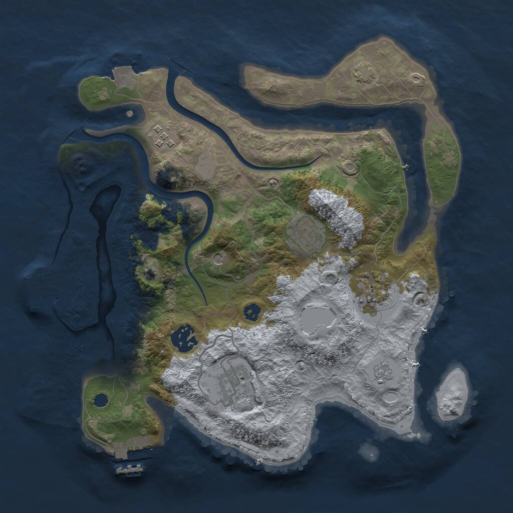 Rust Map: Procedural Map, Size: 3000, Seed: 425407125, 11 Monuments
