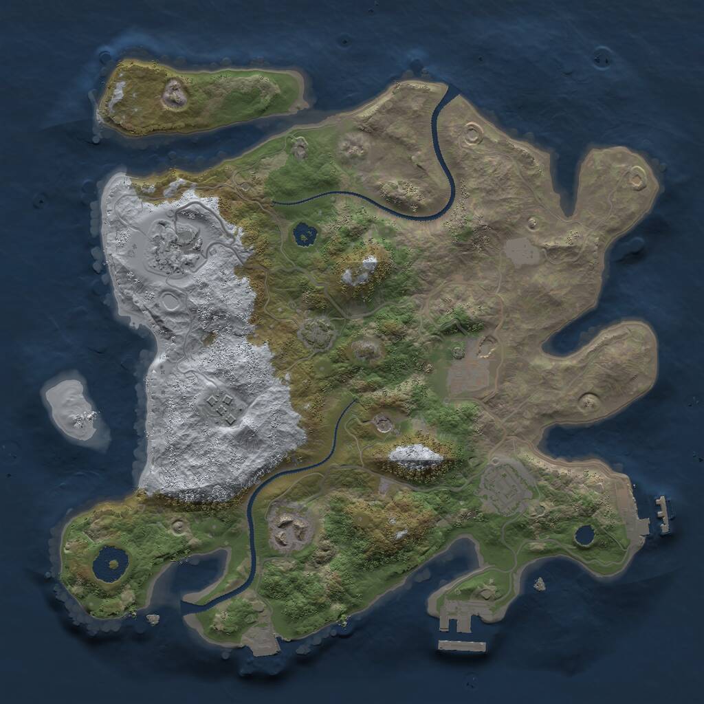 Rust Map: Procedural Map, Size: 3000, Seed: 1726905607, 10 Monuments
