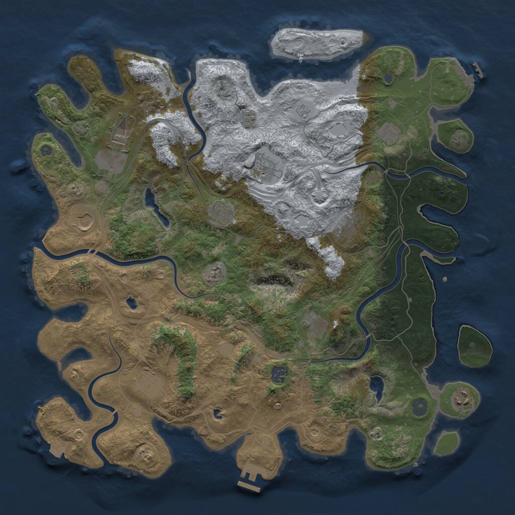 Rust Map: Procedural Map, Size: 4500, Seed: 210, 19 Monuments