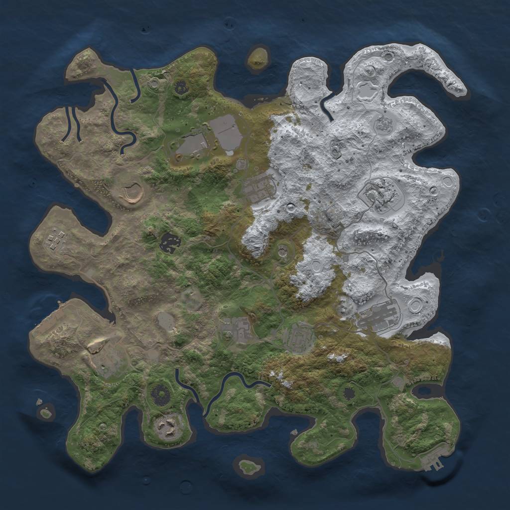 Rust Map: Procedural Map, Size: 3750, Seed: 1218900796, 20 Monuments