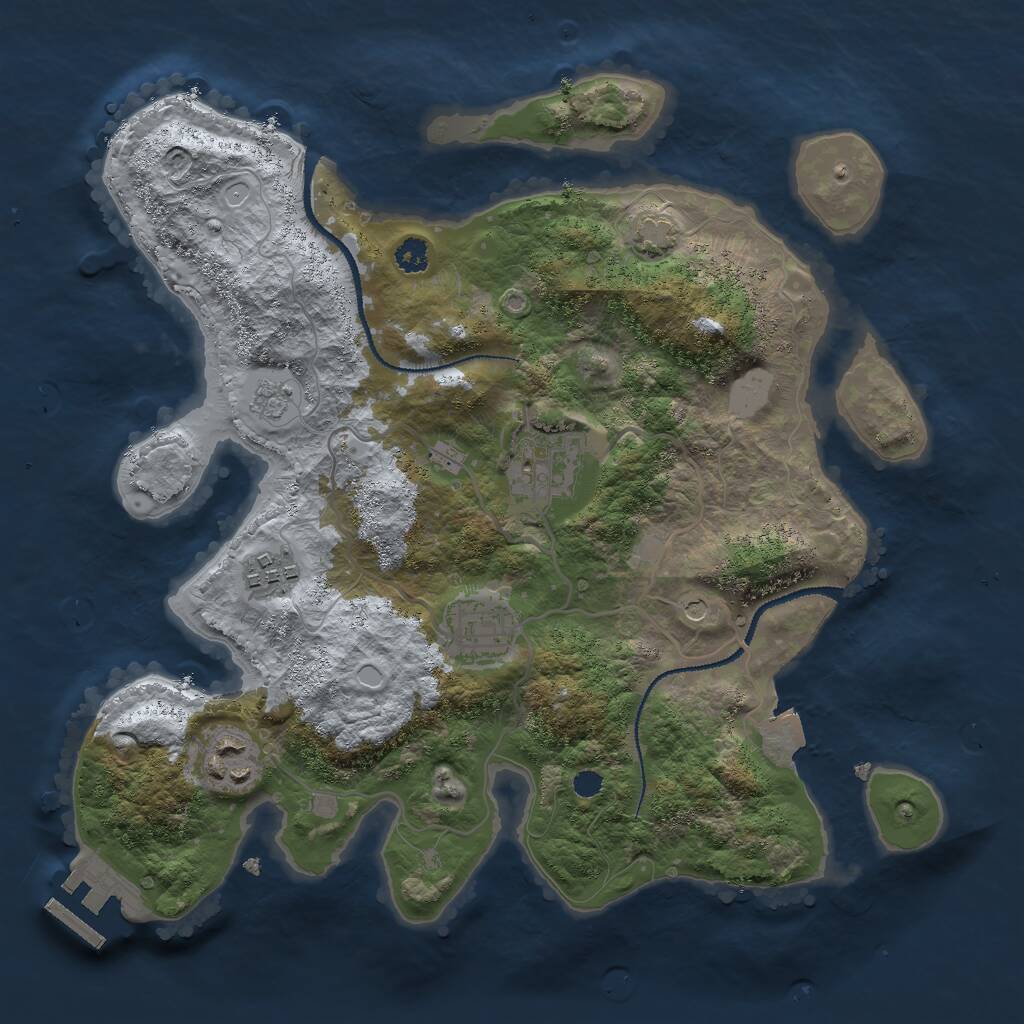 Rust Map: Procedural Map, Size: 3000, Seed: 10786, 9 Monuments
