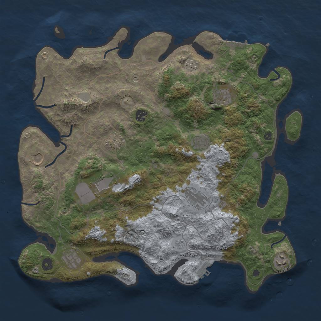 Rust Map: Procedural Map, Size: 4000, Seed: 17238, 19 Monuments