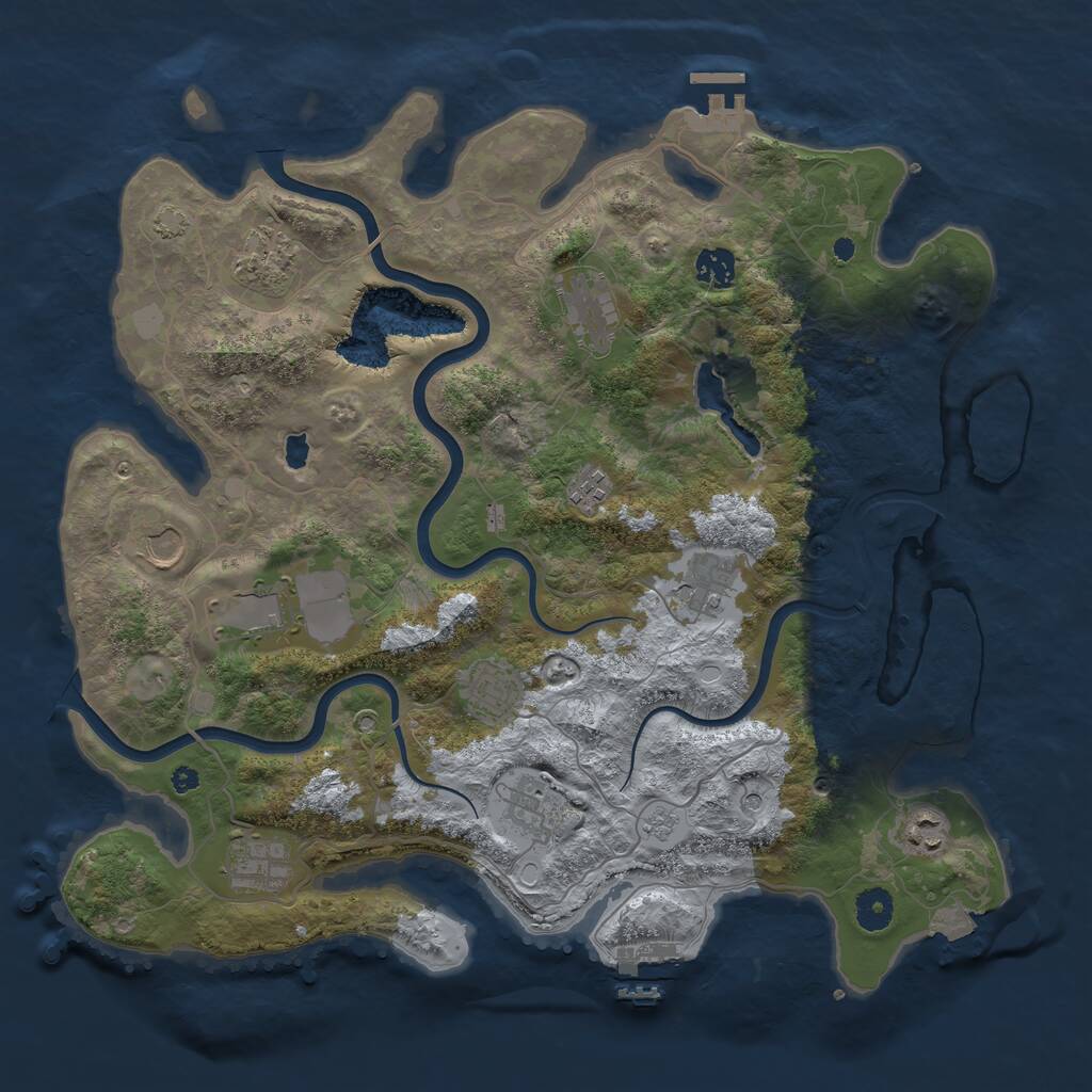 Rust Map: Procedural Map, Size: 4000, Seed: 17238, 17 Monuments