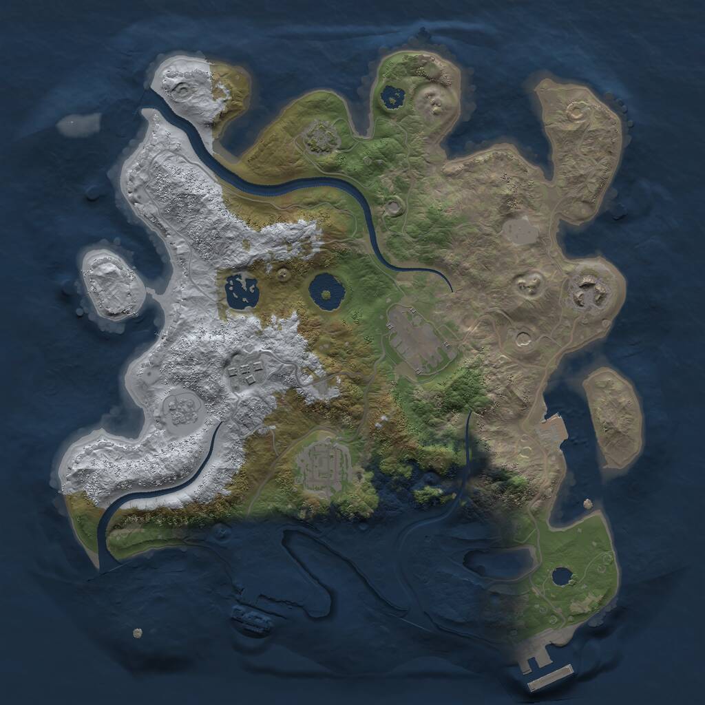 Rust Map: Procedural Map, Size: 3000, Seed: 1118980801, 11 Monuments