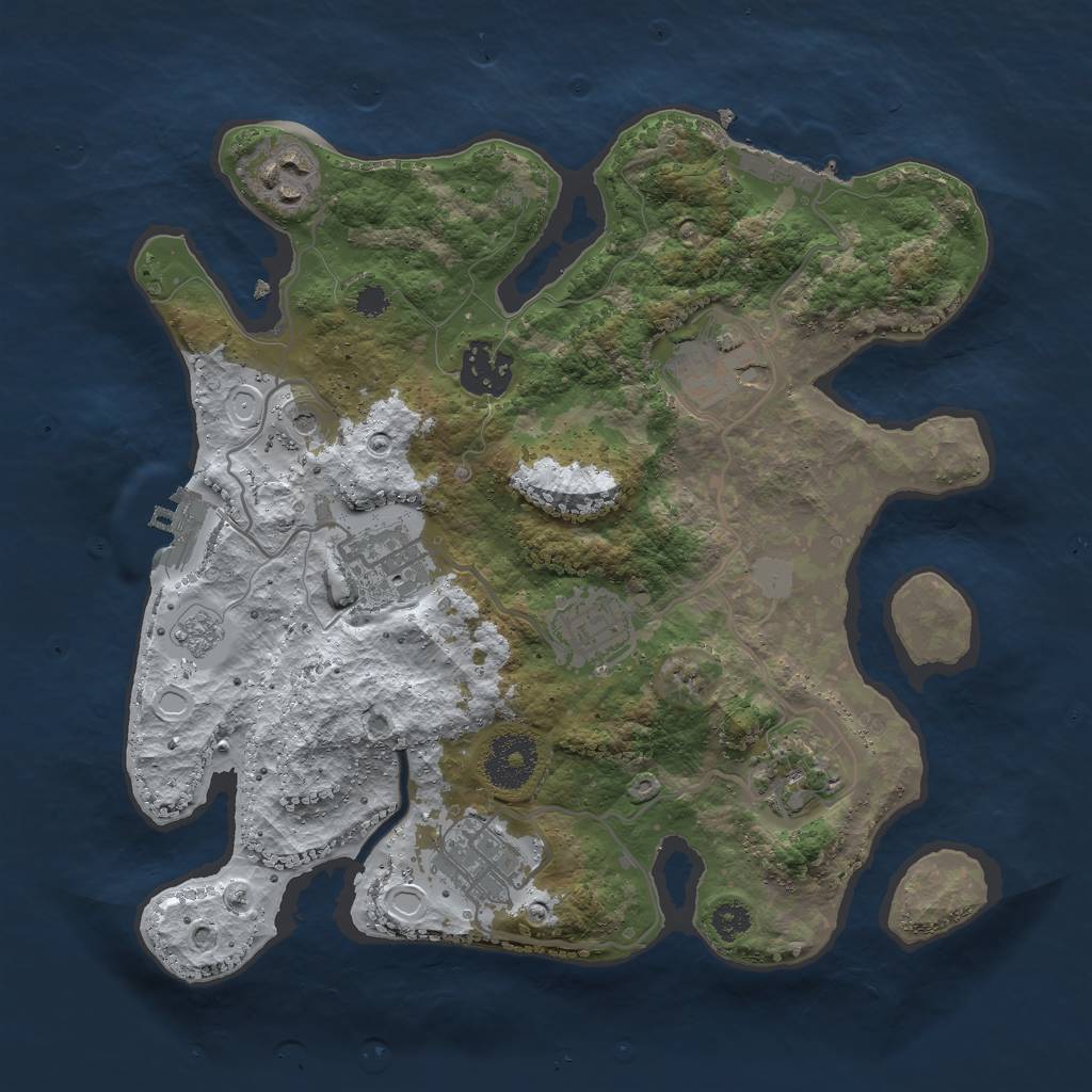 Rust Map: Procedural Map, Size: 3000, Seed: 36448746, 16 Monuments