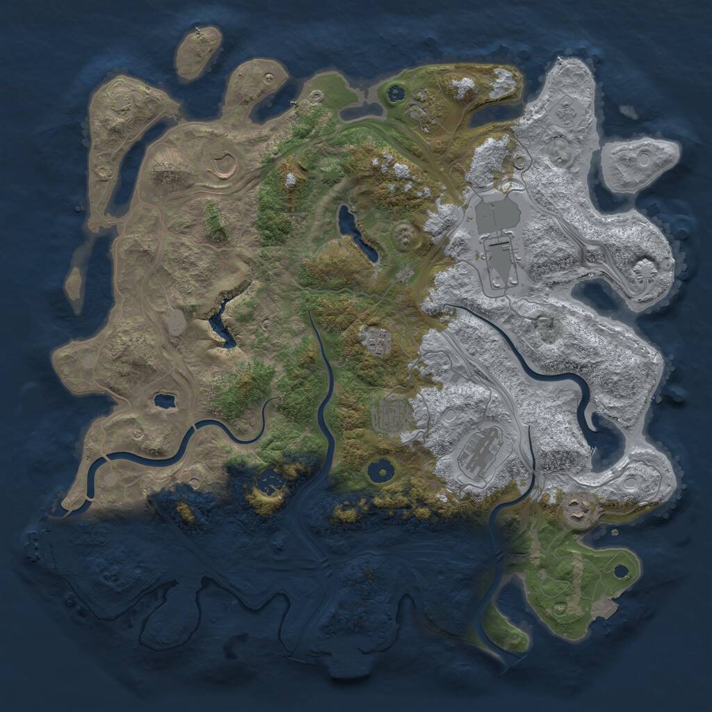 Rust Map: Procedural Map, Size: 4250, Seed: 457457474, 14 Monuments