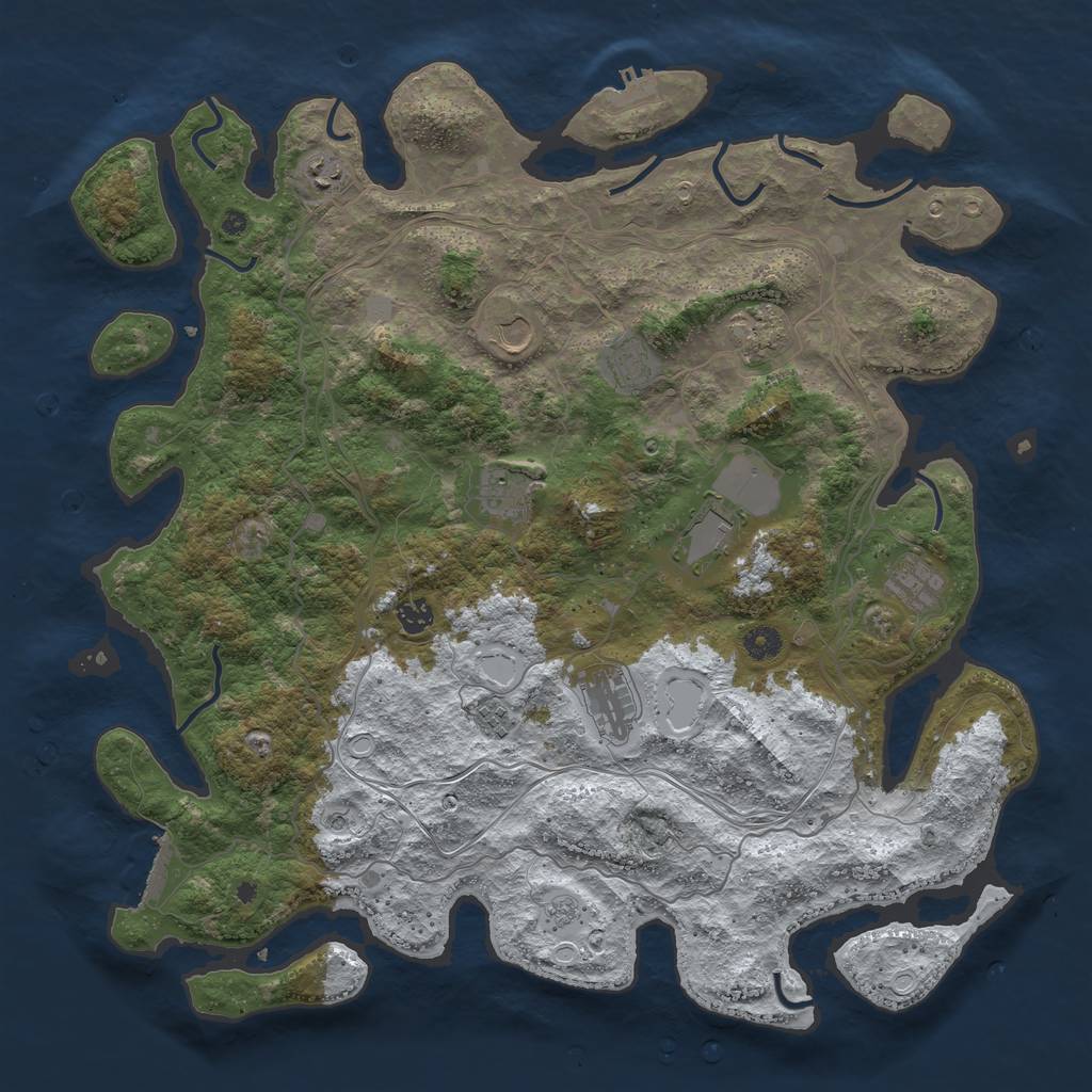 Rust Map: Procedural Map, Size: 4500, Seed: 699191841, 19 Monuments