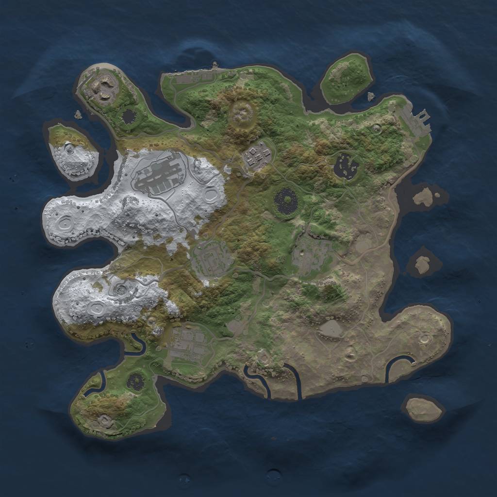 Rust Map: Procedural Map, Size: 3000, Seed: 1423657618, 15 Monuments